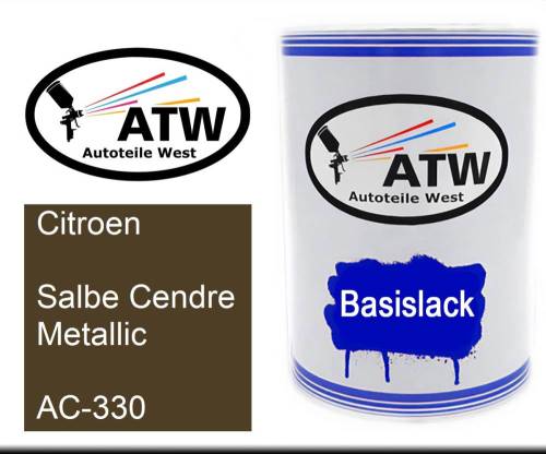 Citroen, Salbe Cendre Metallic, AC-330: 500ml Lackdose, von ATW Autoteile West.